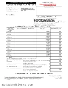 Download Consumer Use Tax Return Nevada Template
