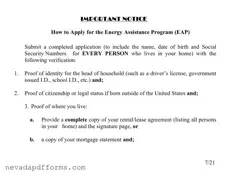 Download Nevada Energy Assistance Template