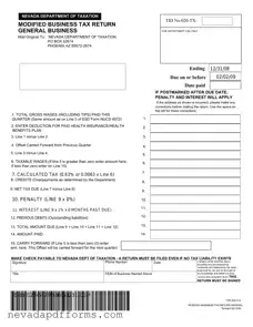 Download Nevada Modified Tax Return Template