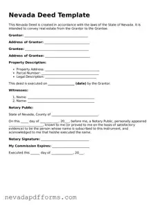 Printable  Deed Document for Nevada
