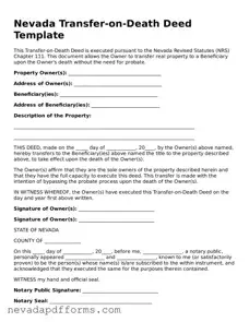 Printable  Transfer-on-Death Deed Document for Nevada
