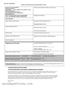 Download Universal Referral Nevada Template